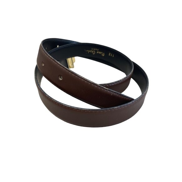 Pierre Cardin Mens Brown Leather Dress Belt 115 Gold buckle Italy SKU 8364 - Picture 4 of 12